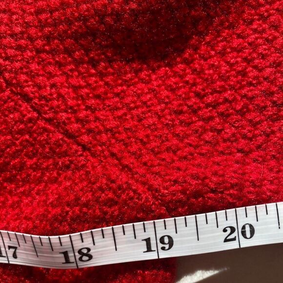 CYNTHIA ROWLEY Medium Buckle Snap Cardigan Sweater Red Vegan Business Casual - Picture 4 of 10